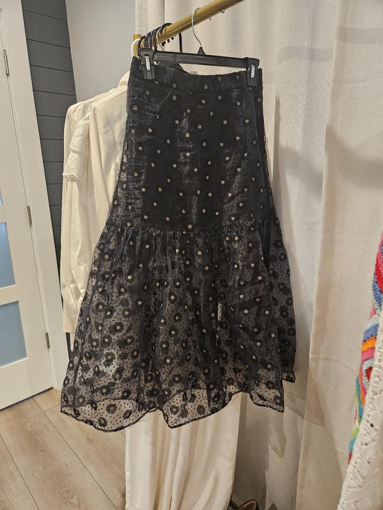 Zara Dresses & Skirts - Zara Black Polka Dot Tiered A-Line Skirt
